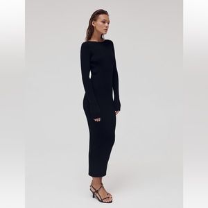 The Bazilika Knit Black Open Back Dress - Size XS/S